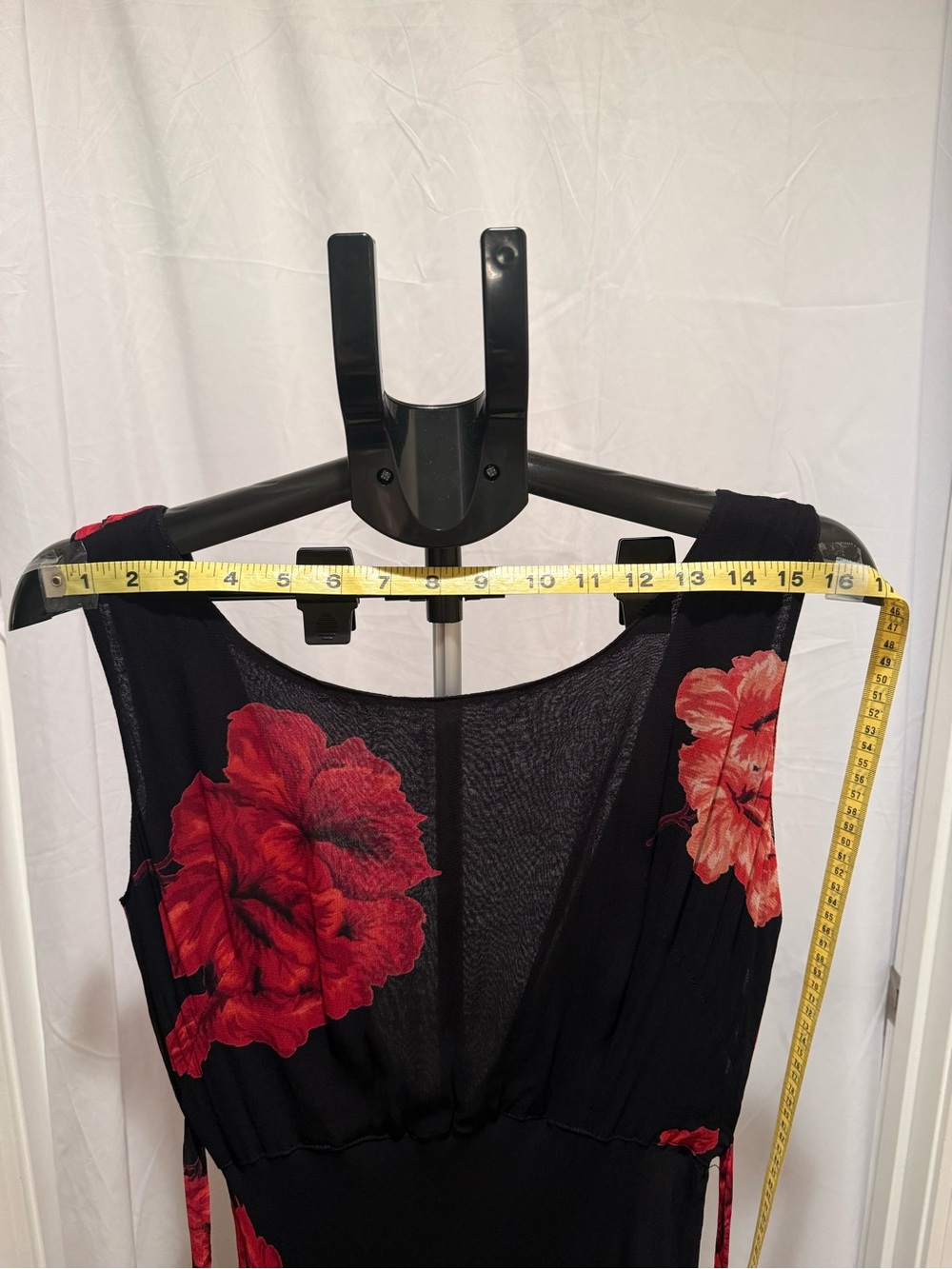 Nostalgia Vintage Y2K Black Floral Maxi Dress with Red Bloom Print - Picture 3 of 15